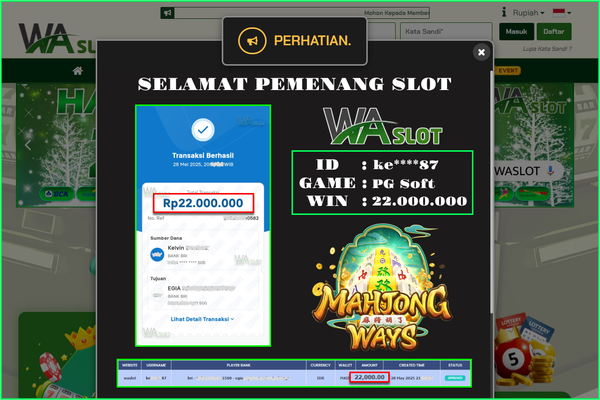 WASLOT – MAHJONG WAYS