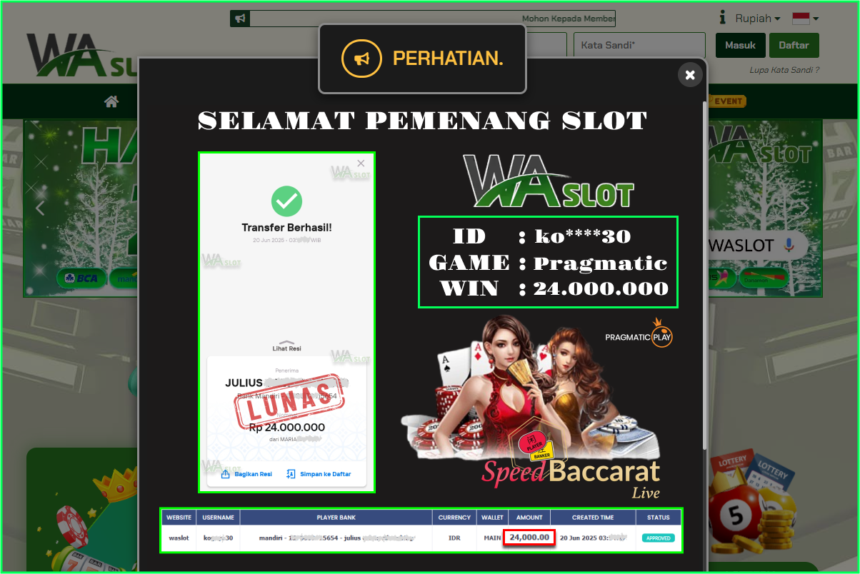 WASLOT – SPEED BACCARAT