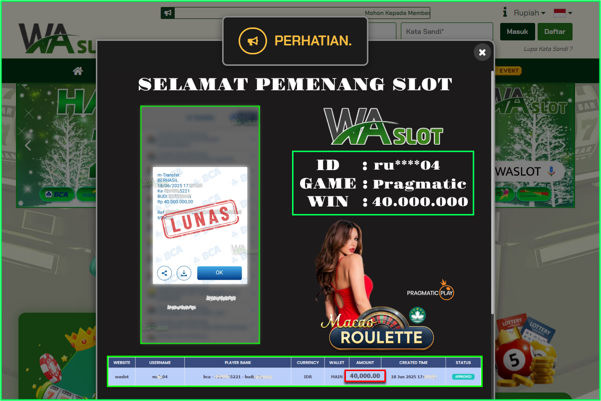 WASLOT – ROULETTE MACAO