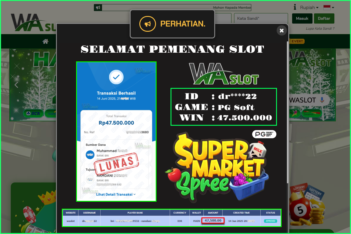 WASLOT – SUPER MARKET SPREE