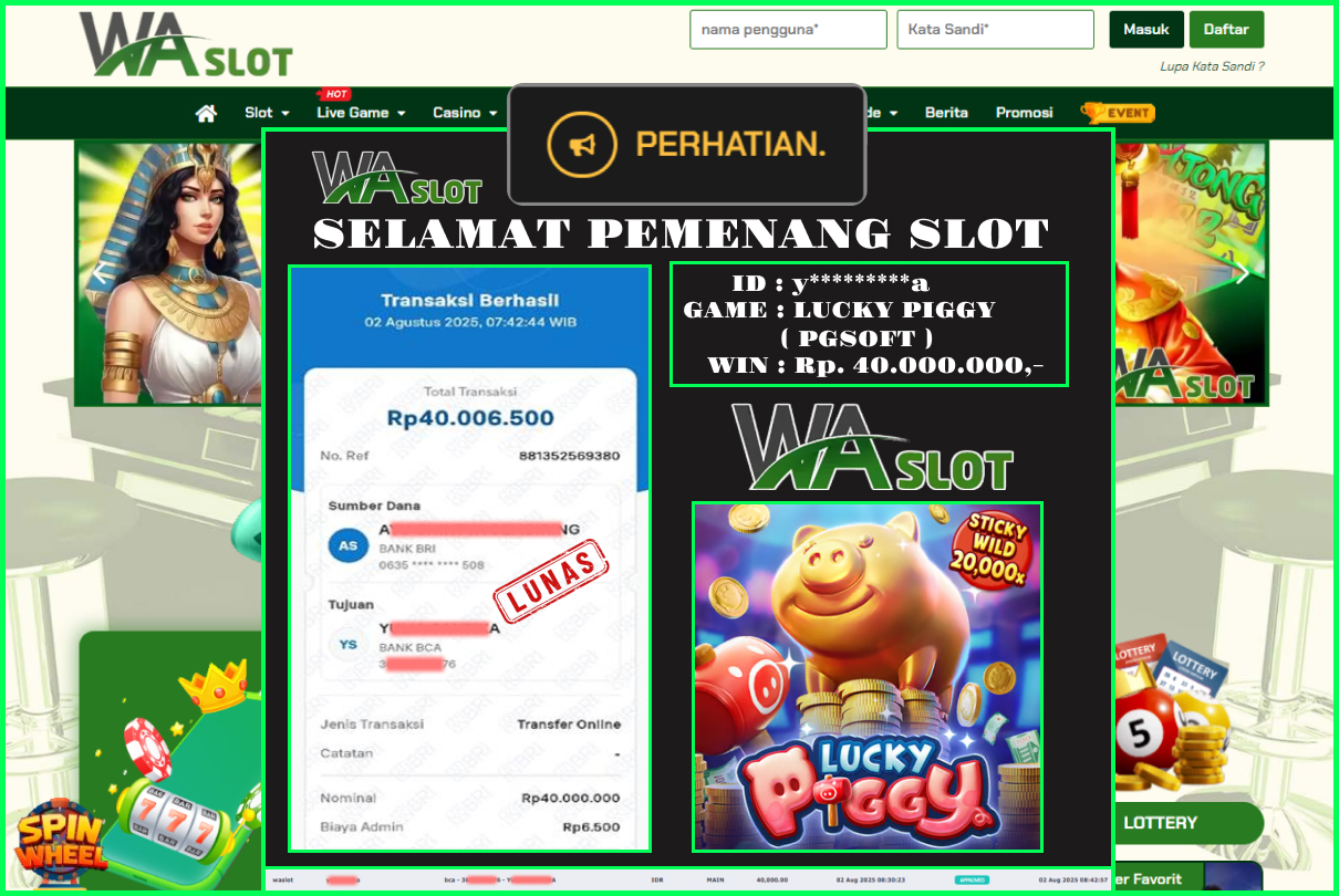 WASLOT – LUCKY PIGGY ( PGSOFT )