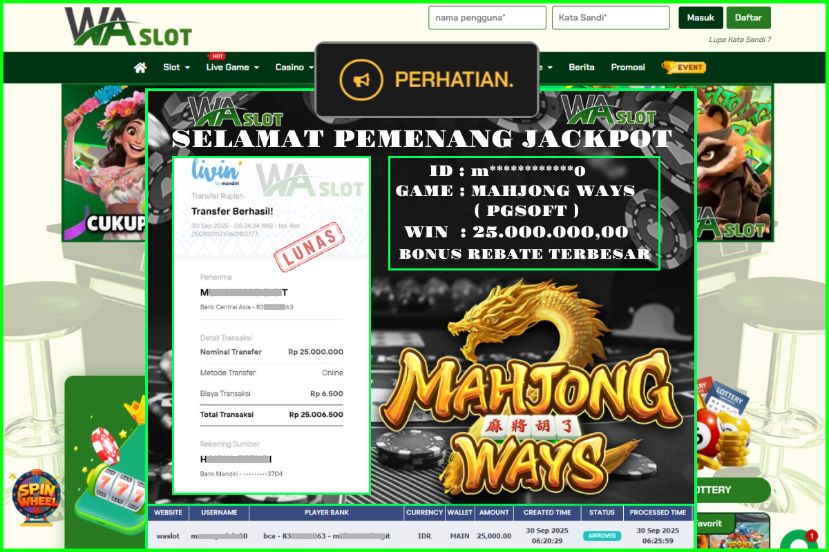 WASLOT – MAHJONG WAYS ( PGSOFT )