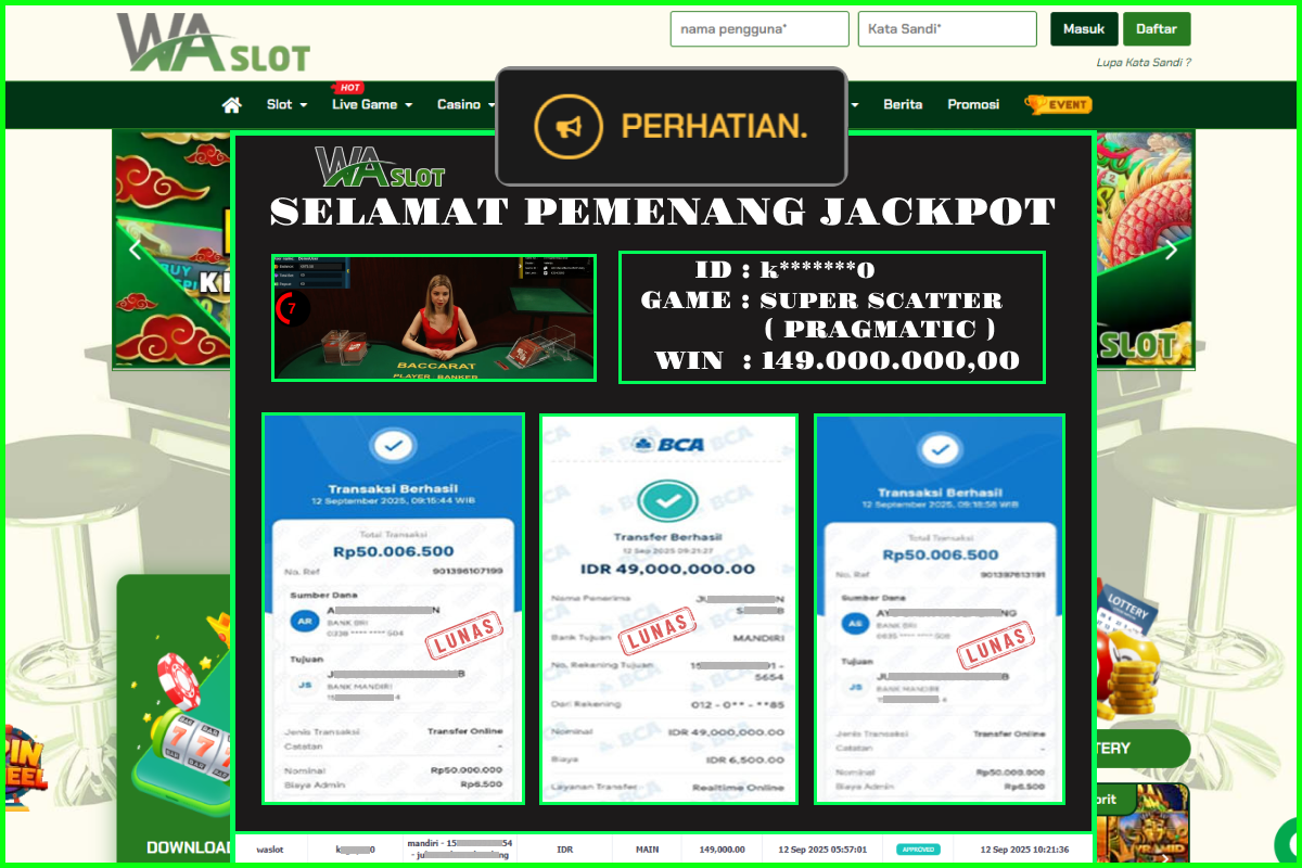 WASLOT – SPEED BACCARAT 11 ( PRAGMATIC)