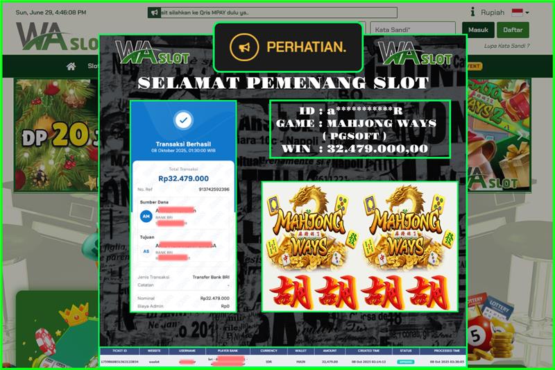 WASLOT – MAHJONG WAYS ( PGSOFT )