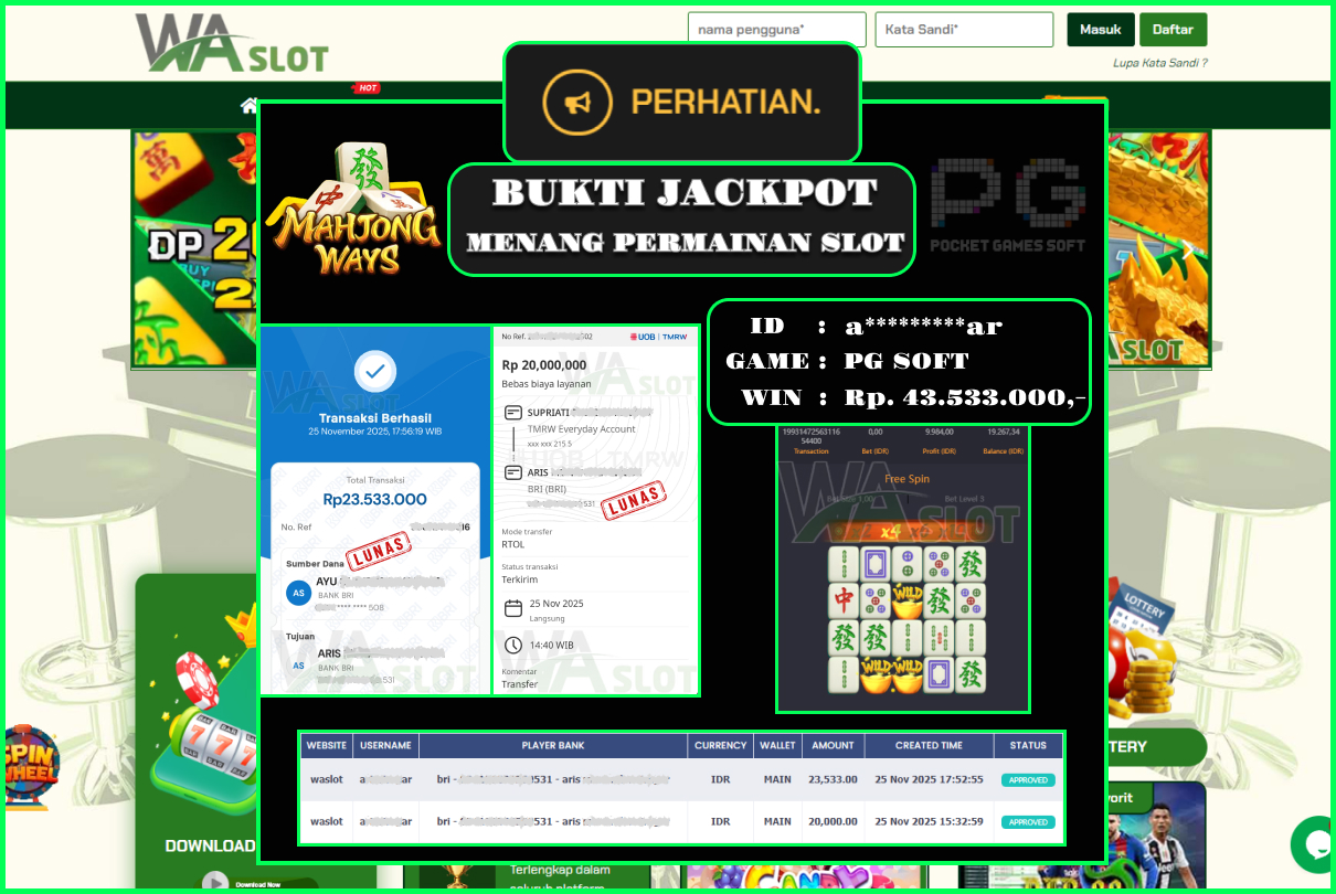 WASLOT – MAHJONG WAYS