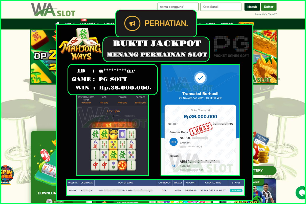 WASLOT – MAHJONG WAYS