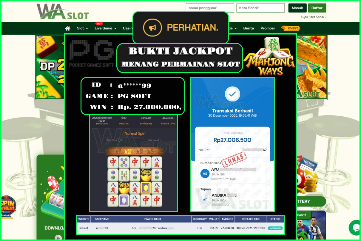 WASLOT – MAHJONG WAYS