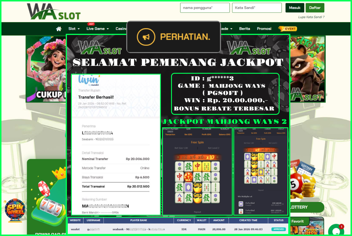 WASLOT –  MAHJONG WAYS 2