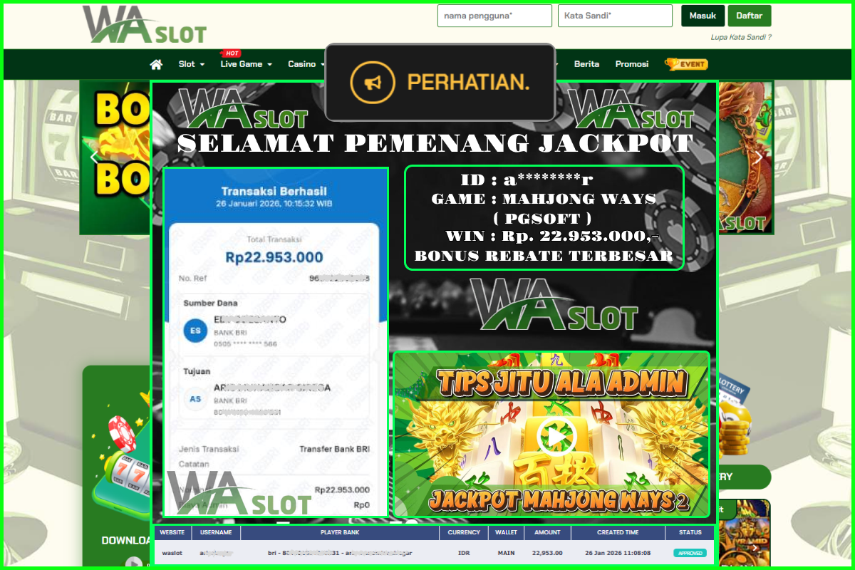 WASLOT – MAHJONG WAYS 2