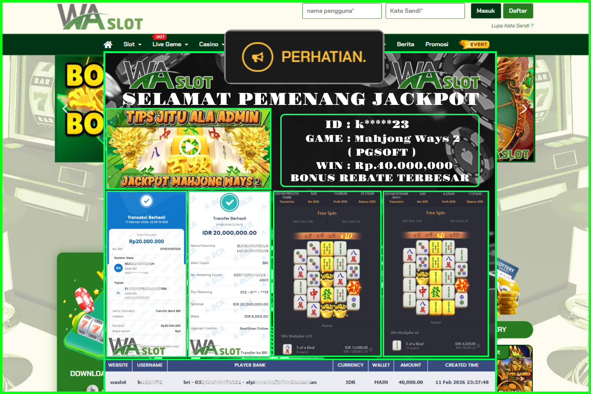 WASLOT – MAHJONG WAYS 2