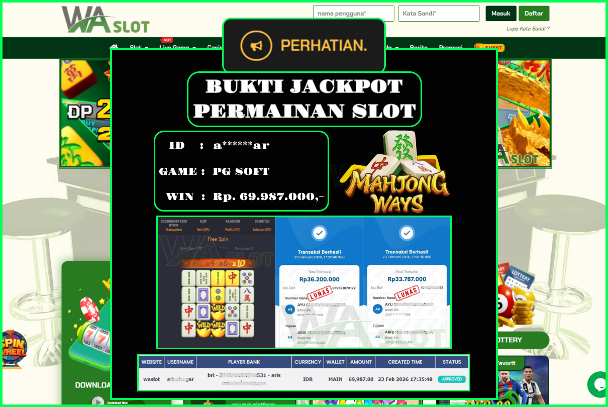 WASLOT – MAHJONG WAYS