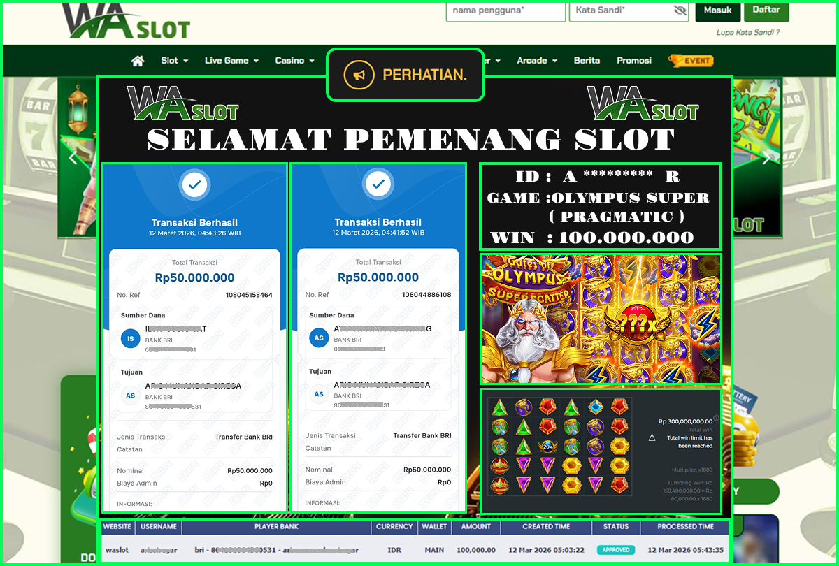 WASLOT – OLYMPUS SUPER SCATTER ( PRAGMATIC )