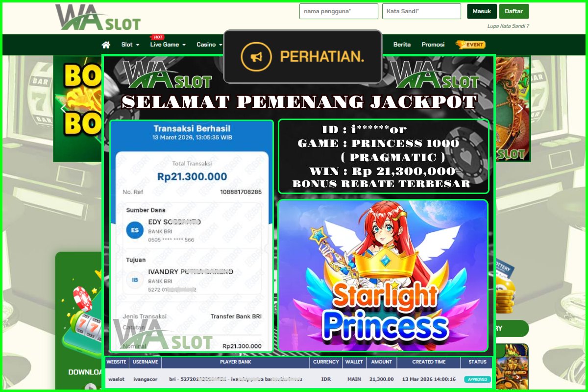 WASLOT – GATE OF OLYMPUS 1000 ( PRAGMATIC )