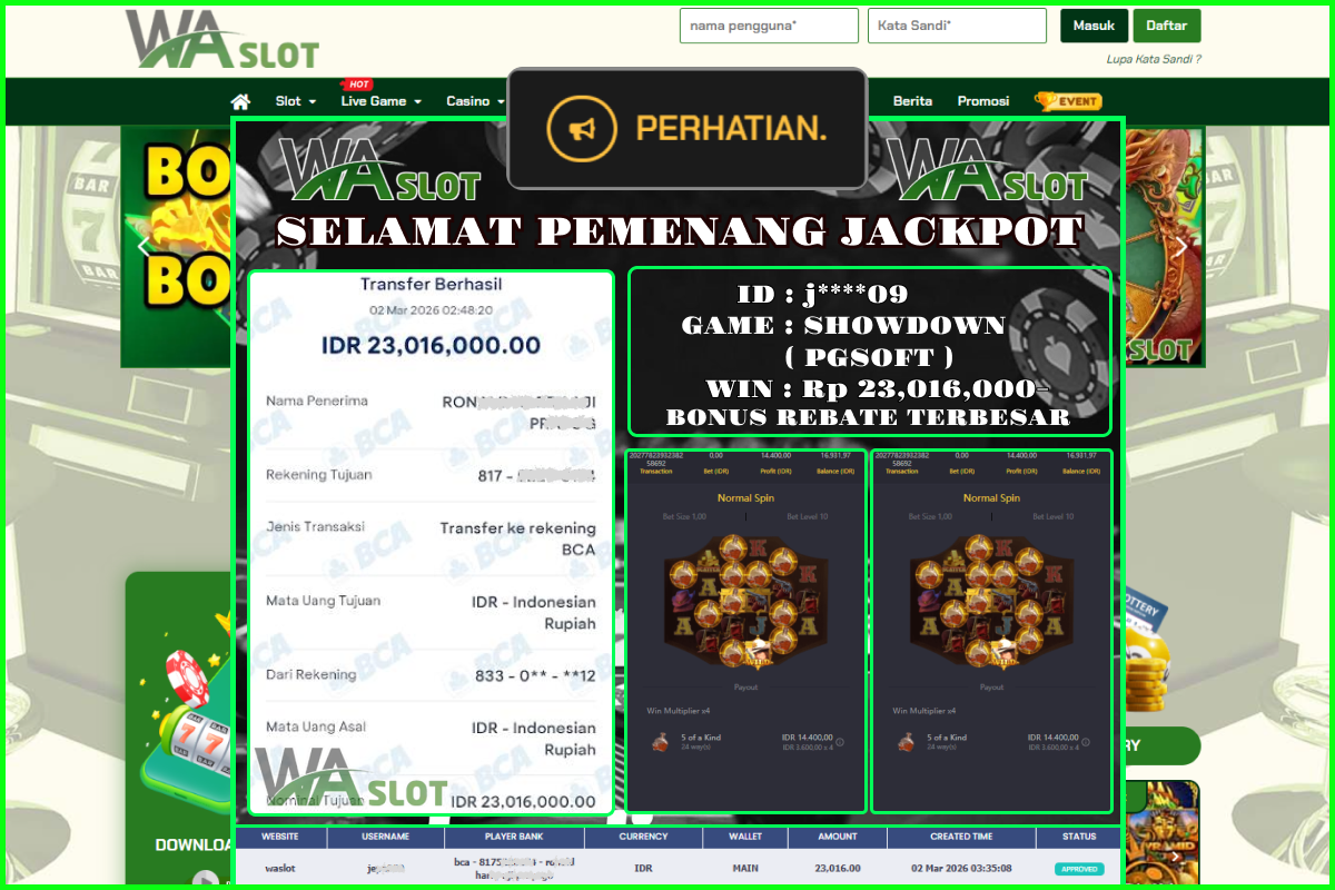 WASLOT – SHOWDOWN ( PGSOFT )