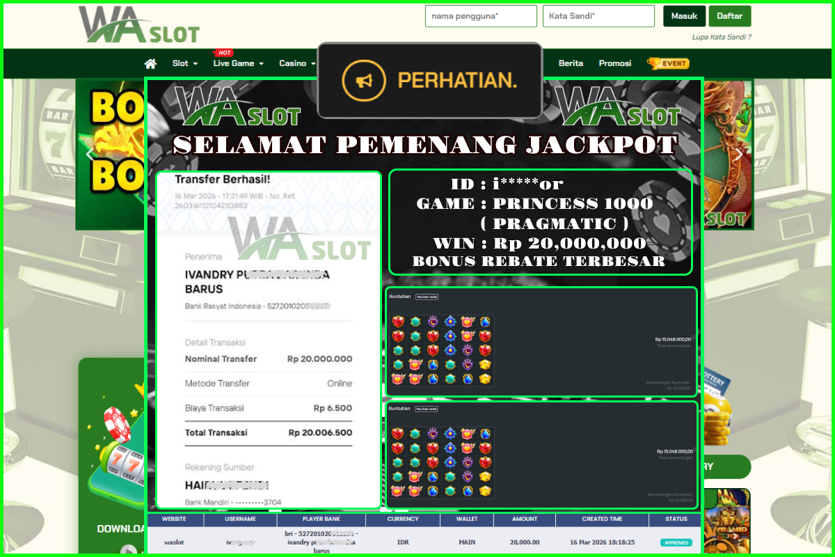 WASLOT – PRINCESS 1000 ( PRAGMATIC )