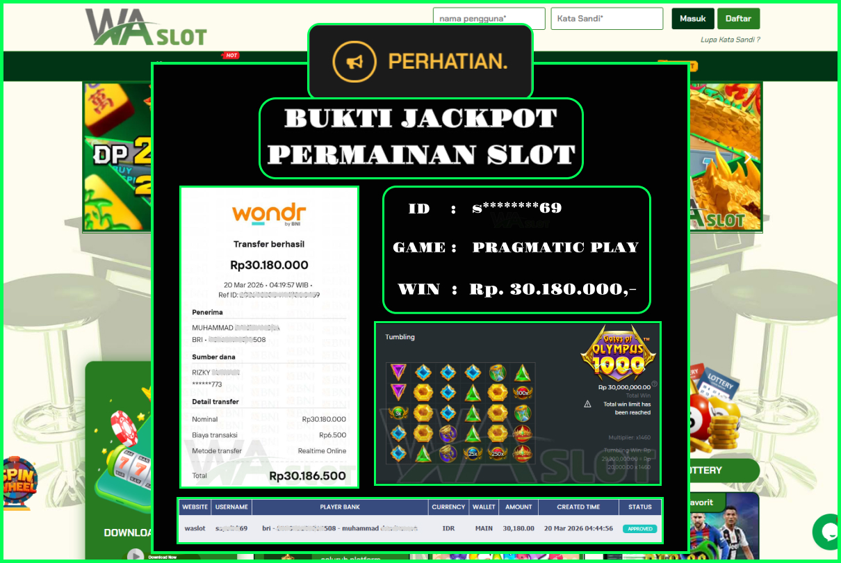 WASLOT –  GATES OF OLYMPUS 1000