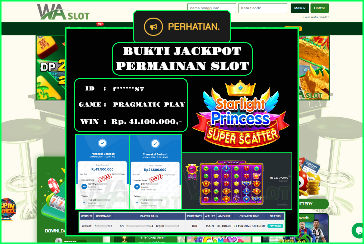 WASLOT –  STARLIGHT PRINCES SUPER SCATTER