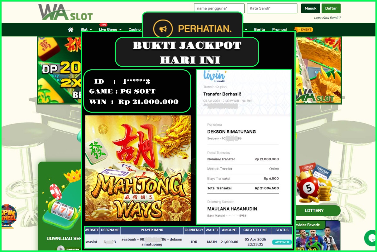 WASLOT – MAHJONG WAYS