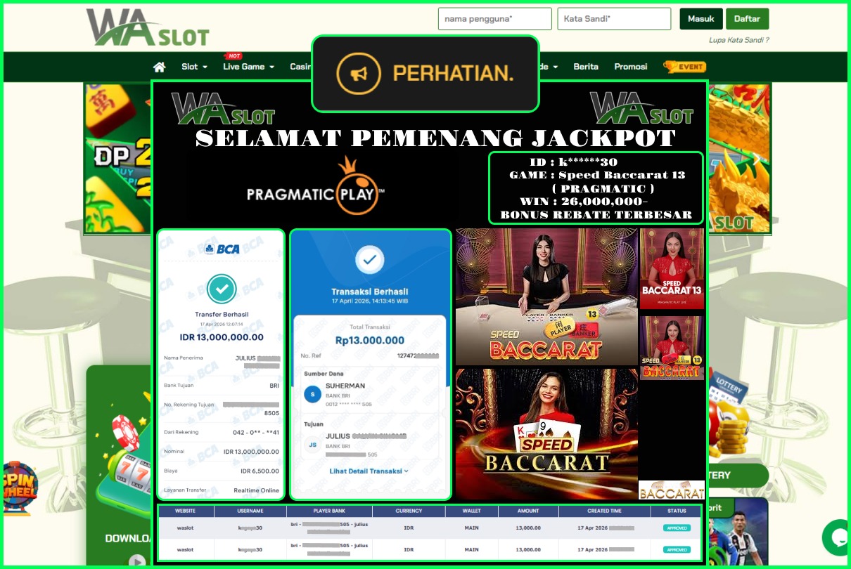 WASLOT – SPEED BACCARATE 13 (PRAGMATIC)